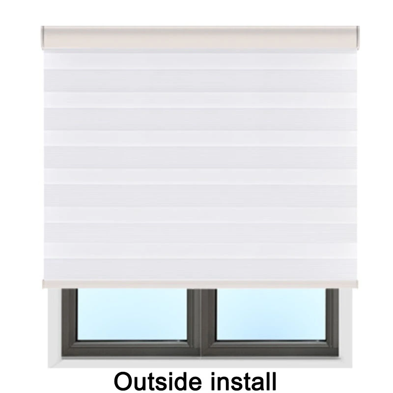 Outside mount zebra blinds