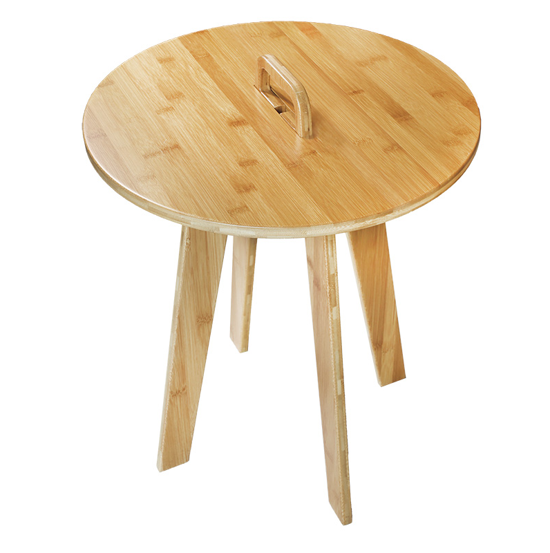 Pequeña mesa de centro redonda de bambú