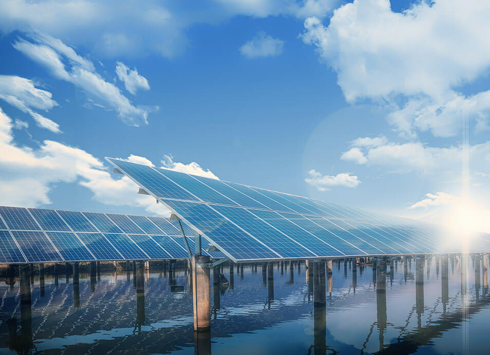 Grootschalig fotovoltaïsch energiecentraleschema