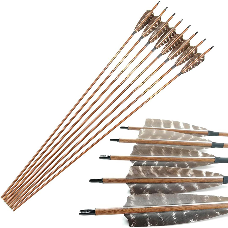 Traditional Arrows 300 400 500 600 Spine Turkey Feather 30 32 Inch Carbon Shafts for reverse Longbow Compound Bows Hunting Targets