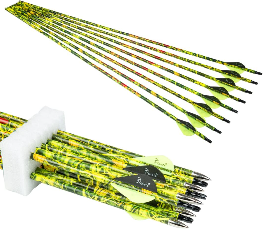 Archery Carbon Arrow 28 29 30 inch 300 340 350 400 Spine Practice Hunting Arrows for Compound Reverse Bow