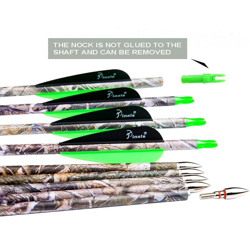 Archery Carbon Arrow 28 29 30 inch 300 340 350 400 Spine Practice Hunting Arrows for Compound Reverse Bow