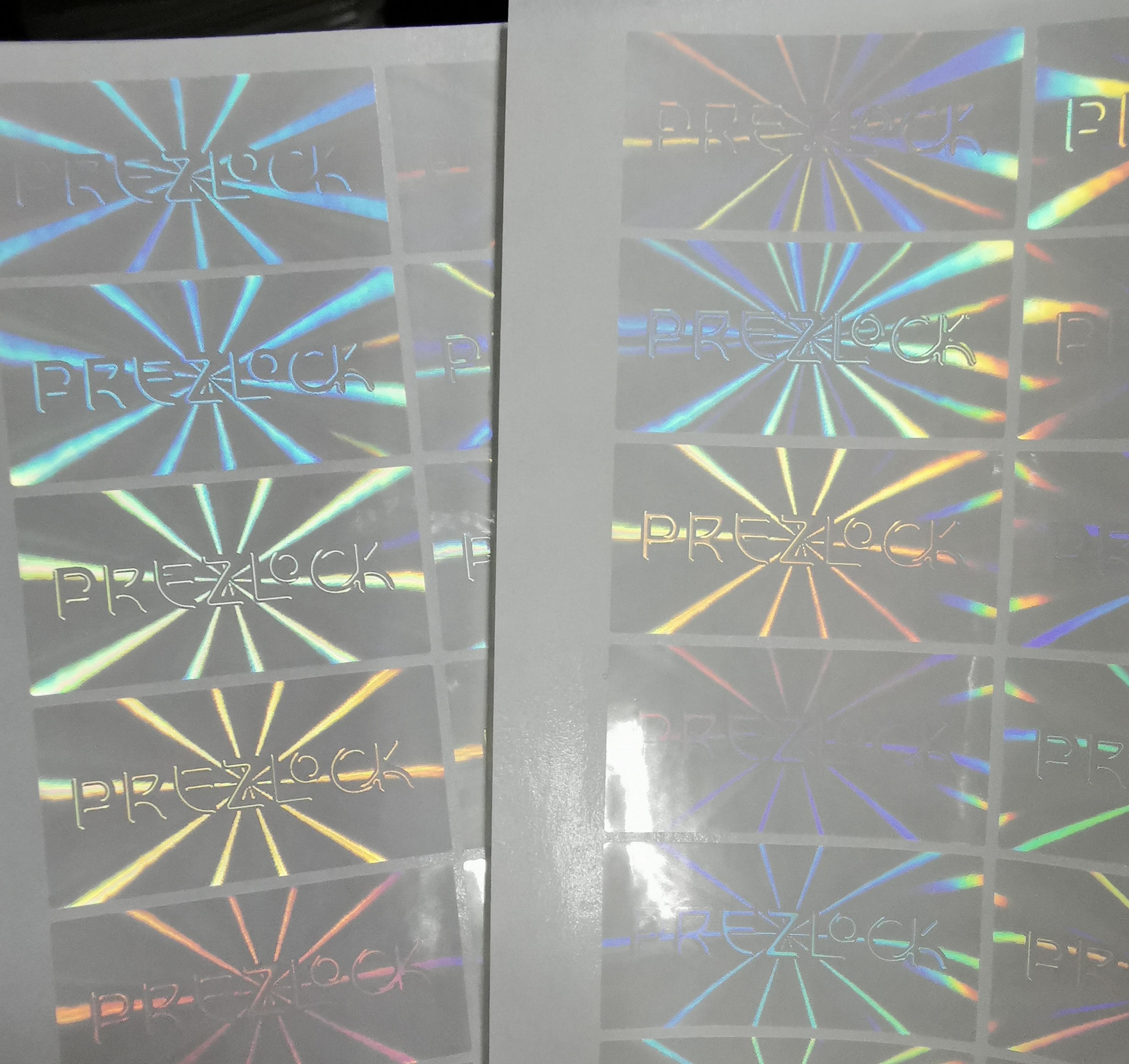 Transparent holographic sticker