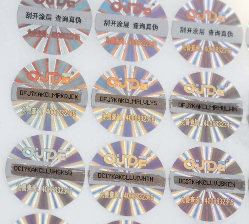 Scratch the holographic sticker label