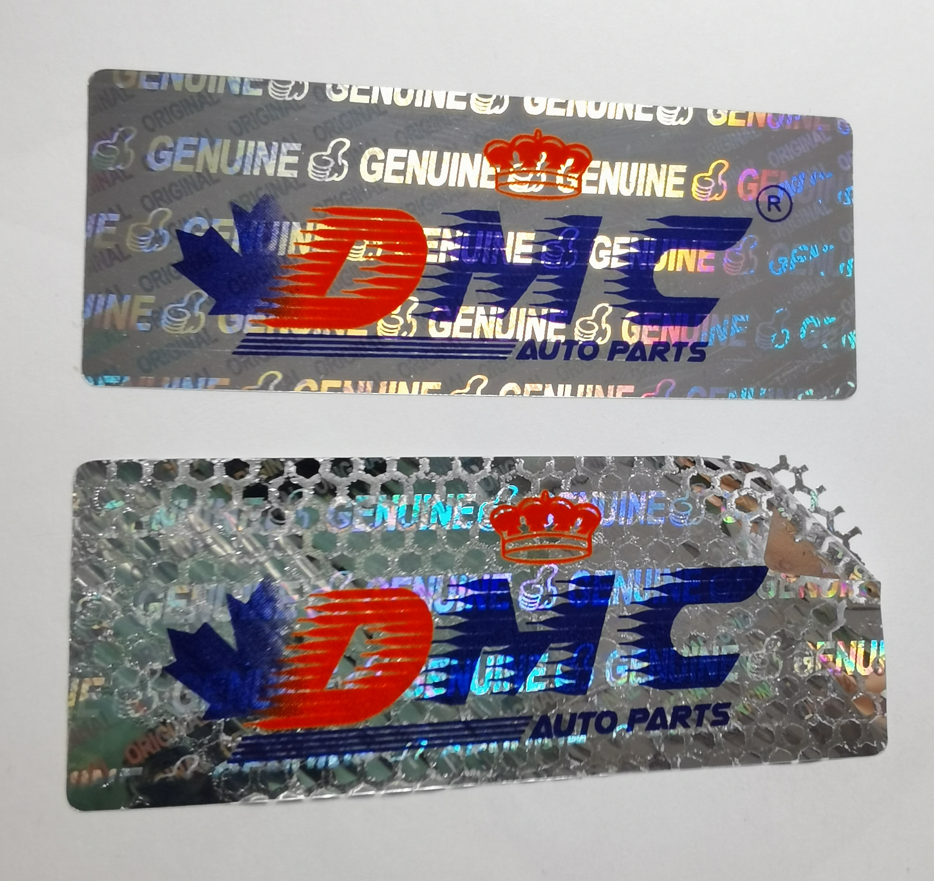 Honeycomb Tamper evident holographic sticker