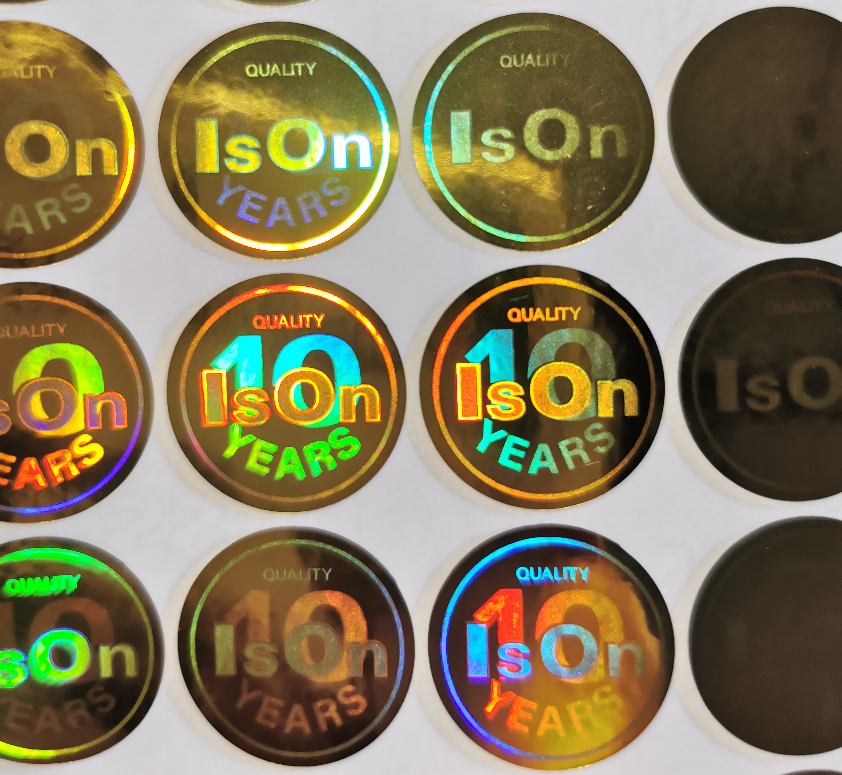 Metal product identification plate holographic label