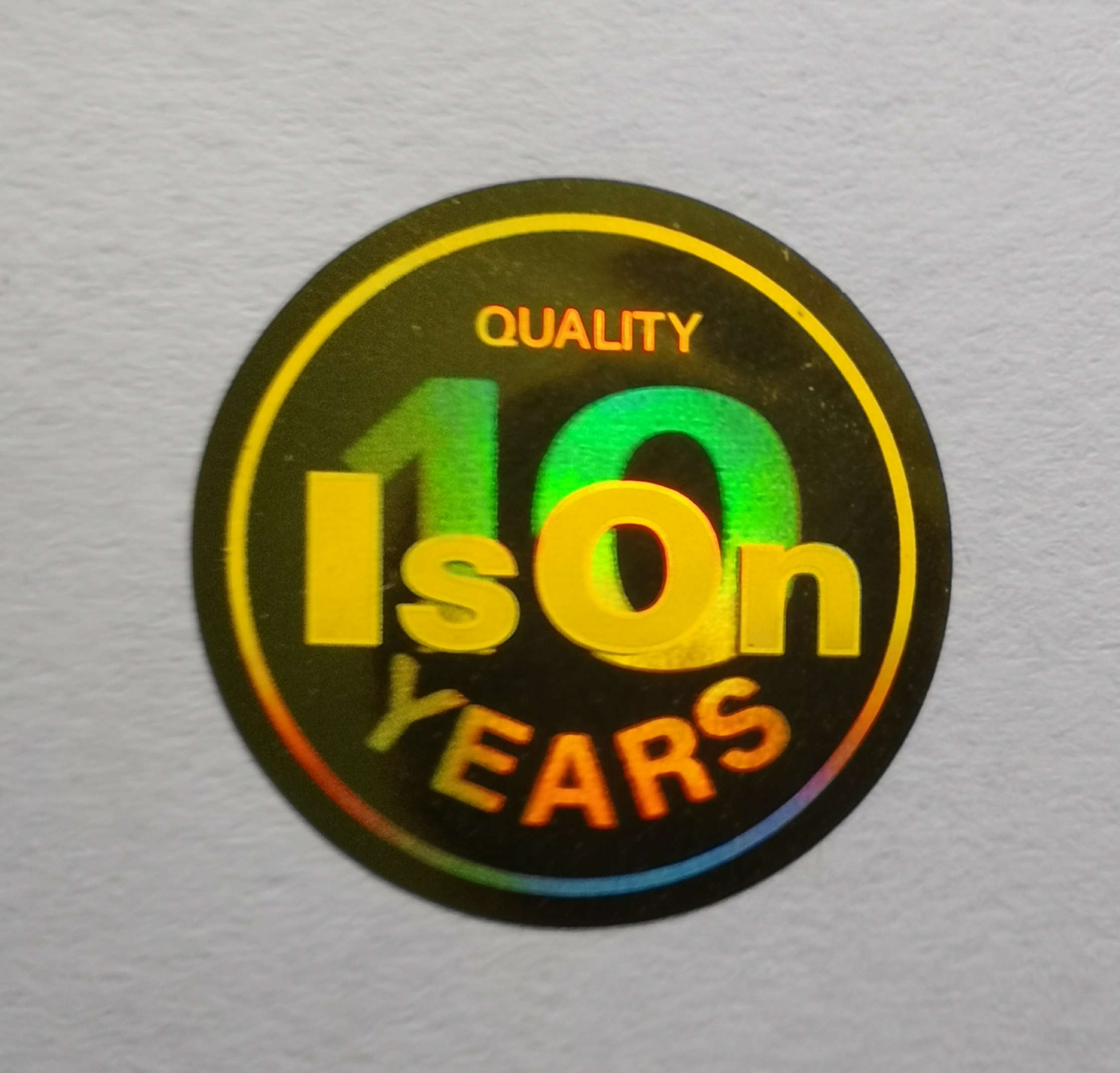 Metal product identification plate holographic label