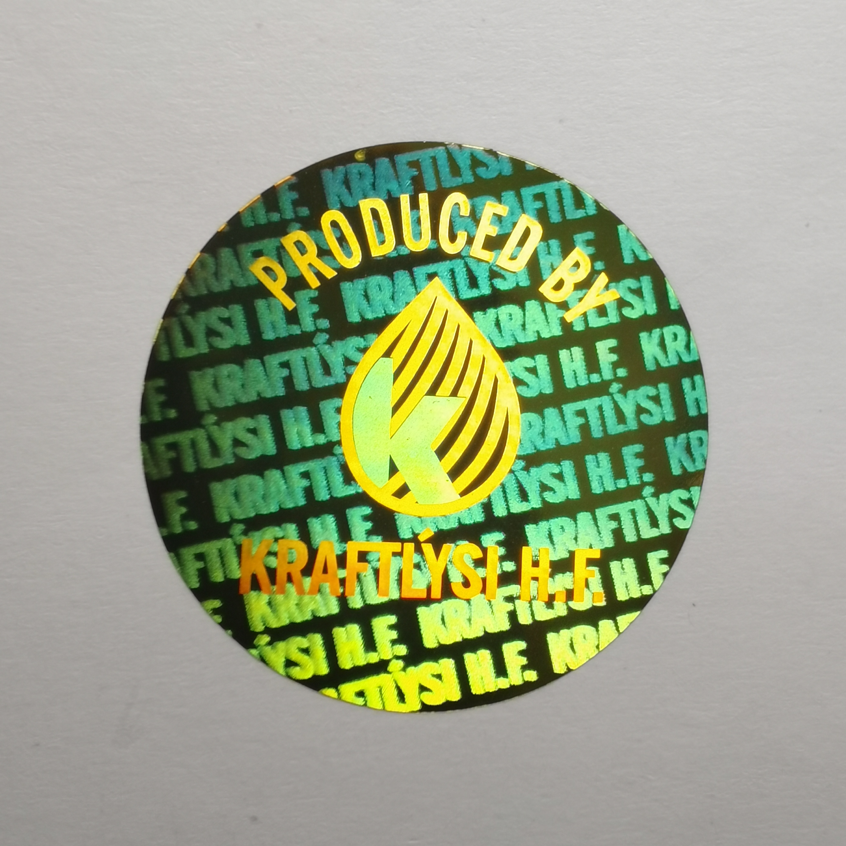 Gold dot matrix holographic sticker