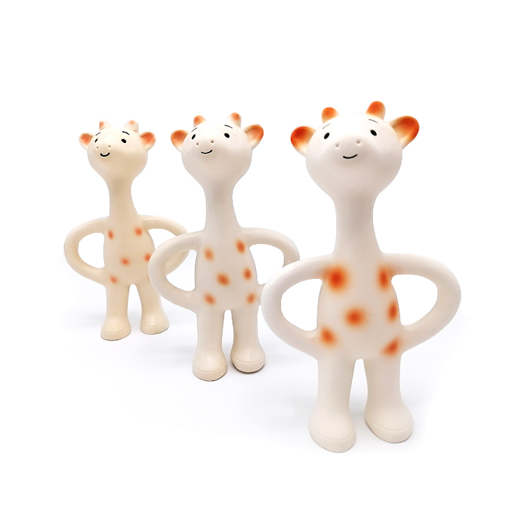 The Giraffe Kangaroo Baby Teething Toy 100% Natural Rubber Is Designed For Infants Sensory Development