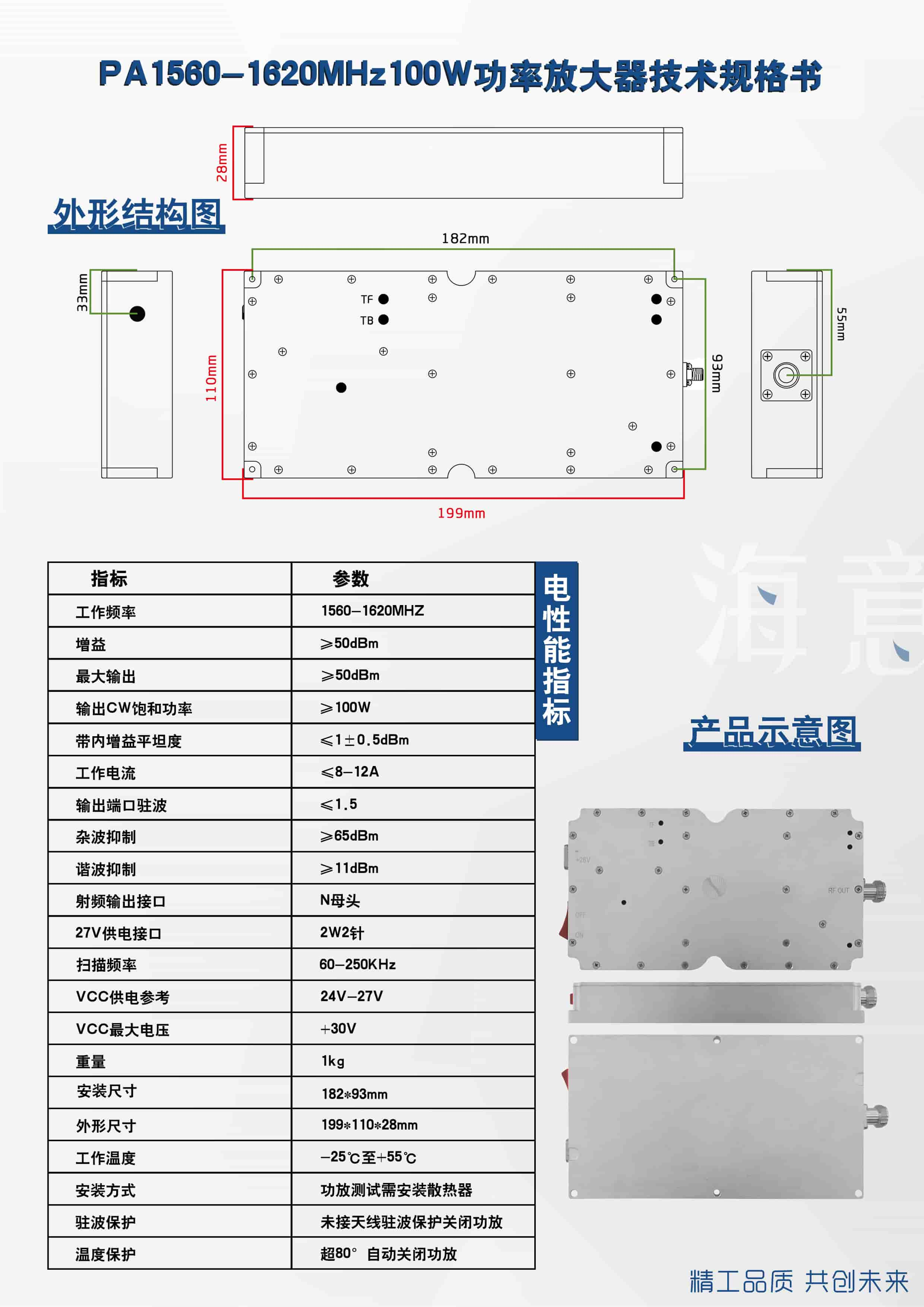 1.5G 100W anti drone module