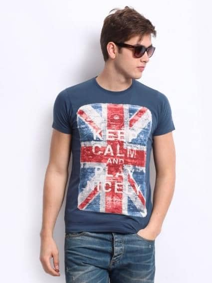 Blue Round-Neck Tshirt